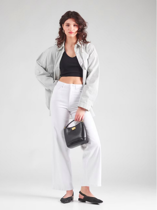 About You - ONLY Zvonové kalhoty Džíny 'ONLMadison Blush', Bílá Džínovina 1.329 Kč